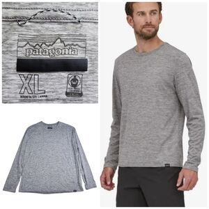 Patagonia Men's Capilene Long Sleeve Cool Daily Shirt Sz XL Feather Gray